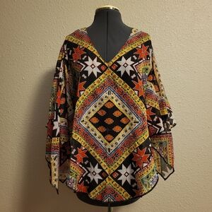 Vintage donnkenny Sheer Handkerchief Sleeve Top